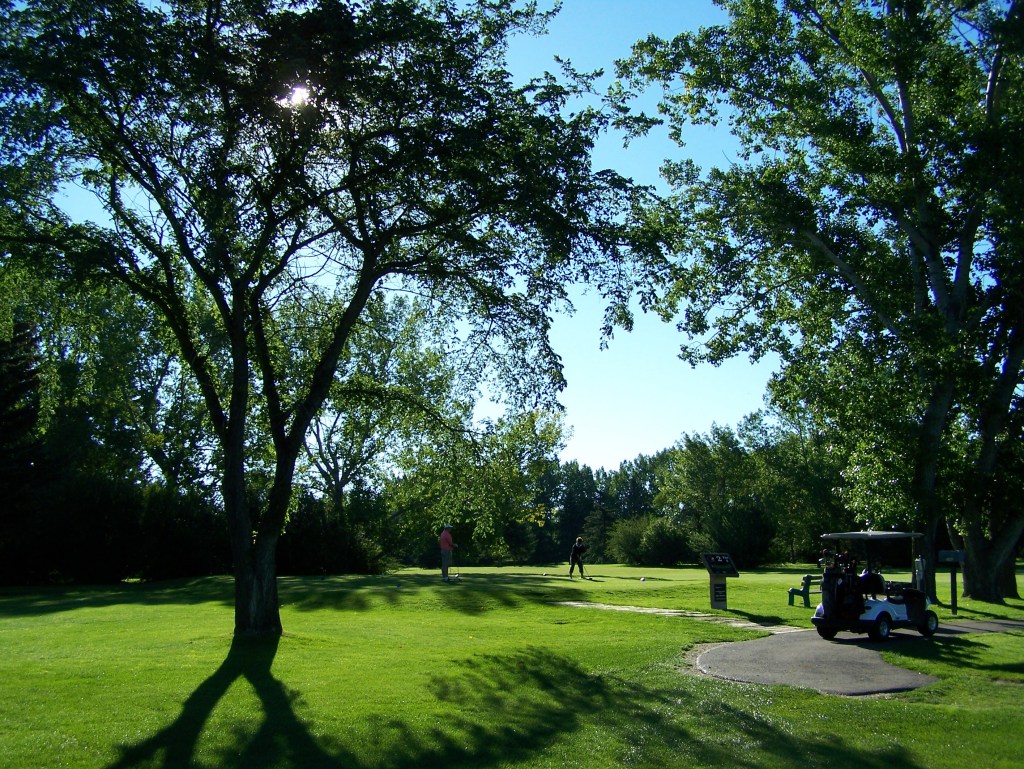 View of cart path on golf course